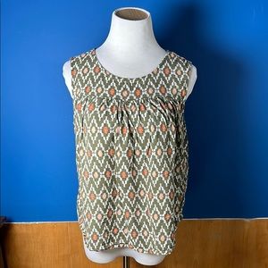 Stylish Sonoma olive and Orange Patterned Women's Top